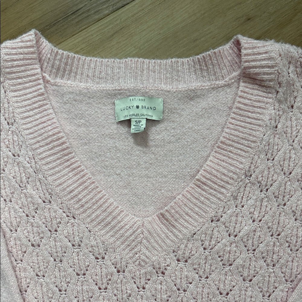 Lucky Brand Light Pink V-Neck Sweater